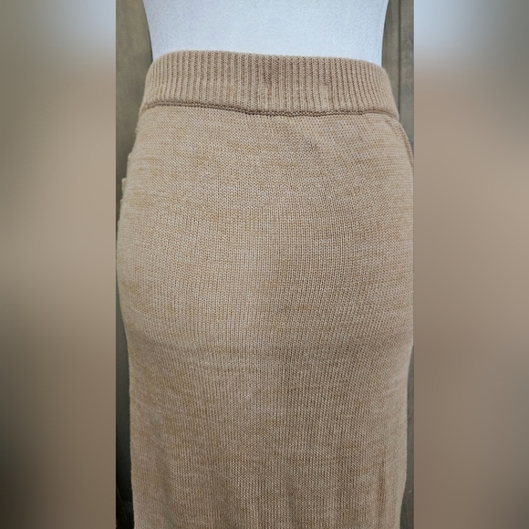 L*SPACE Siren knit cotton wrap midi skirt in Tan. Size Small - Picture 14 of 14